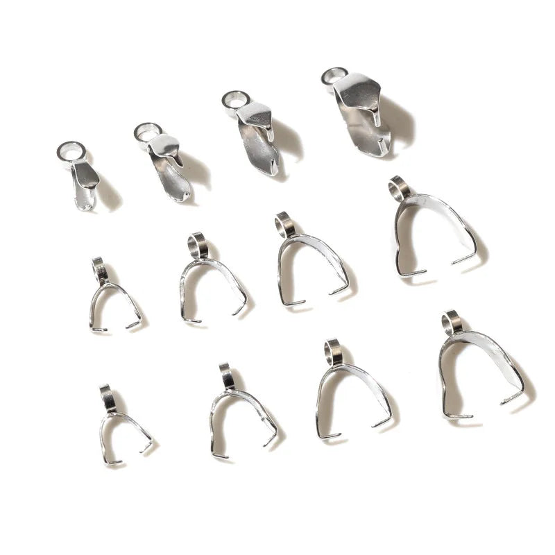 Necklace Hooks Clips Connector DIY Jewelry Making Findings Stainless Steel Ice Pick Pinch Bails Clasps with 18K Gold Plating