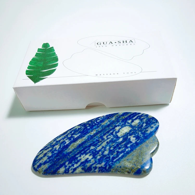 DIY Natural Lapis Lazuli Slice Gua Sha Traditional Acupressure Guasha Massager