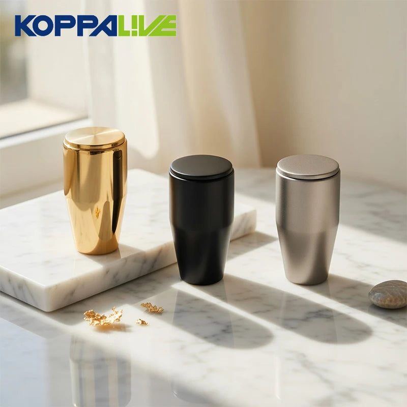 Koppalive Adjustable Furniture Kitchen Cabinet Knobs Matte Black Nickel Solid Brass Drawer Knobs