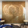 Golden Color Wheat Craft Sun Burst Design French Straw Marquetry Art Straw Design Inlay France Straw Craft Wall Panel Design