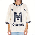 Custom Logo OEM Soccer Jersey 100% Cotton V-Neck Jacquard Pullover Embroidered Summer Short Sleeve Knitted Top"