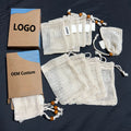 Eco Friendly Biodegradable Recyclable Natural Cotton Sisal Mesh Net Soap Saver Exfoliating Bag with Drawstring Foam Bubble