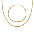 French Chain Fine Chain Necklace Collarbone Stainless Steel Bracelet Jewelry Sets
