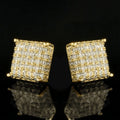 Huitan Wholesale Trendy Women/Men Classic Square Shaped Earrings for HipHop Fashion Party Dazzling Cubic Zirconia Stud Earrings
