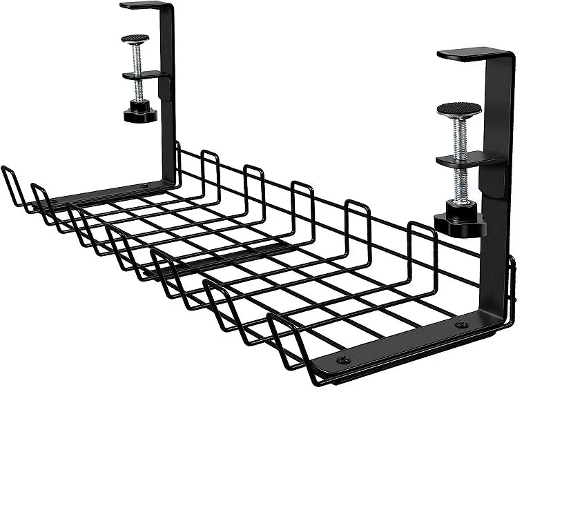 Under Desk Cable Management No-Drill Cable Basket Metal Wire Cable Tray
