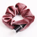 Custom Velvet Large Hair Scrunchies With Zipper Pocket