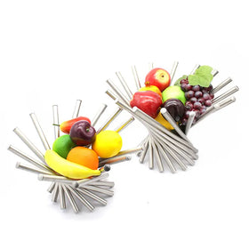 Large Size Foldable Fruit Basket Storage Fruits Vegetables Baskets Stainless Steel Fruit Basket for Kitchen