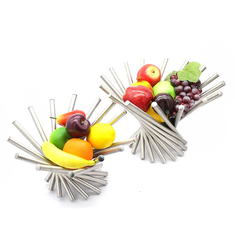 Large Size Foldable Fruit Basket Storage Fruits Vegetables Baskets Stainless Steel Fruit Basket for Kitchen