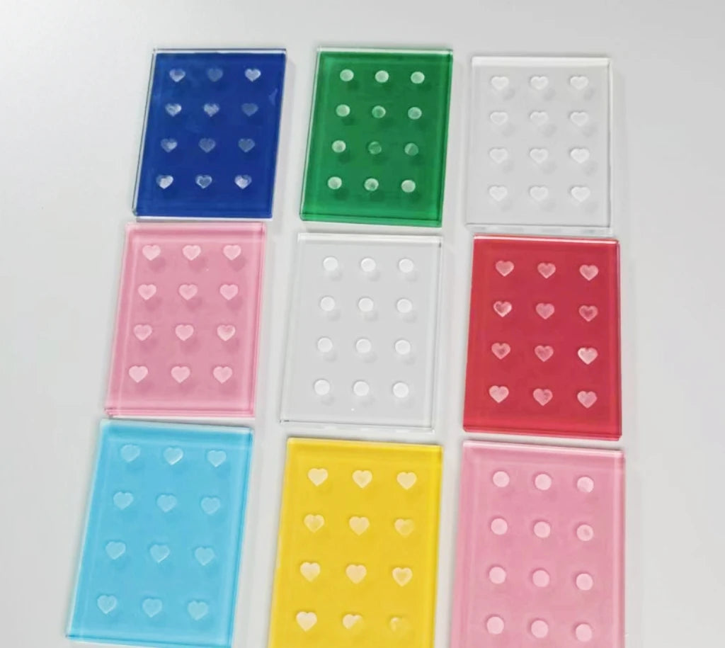 Custom logo Different Shape Lash Glue Tiles Color Crystal Lash Pallet Round Heart Shape 12 Hole Glass Lash Glue Holder