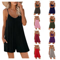 2025 Women Casual Floral Solid Color Shorts Summer Loose Fit Polyester/Cotton