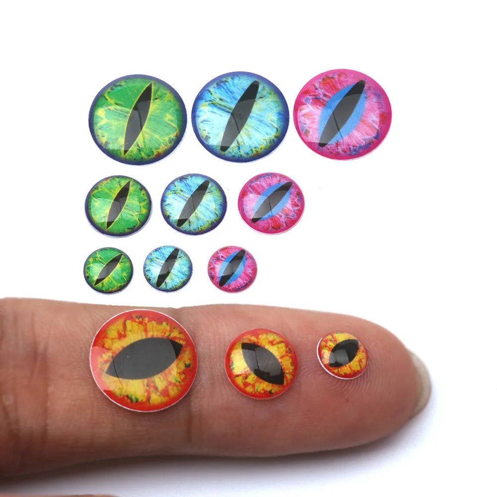 Custom Size 3D Epoxy Fish Eyes Dragon Raptile Eyes for Fishing Fly Fish Lure Making