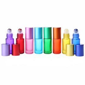 5ml Gradient Multicolored Glass Custom Wholesale Empty Perfume Essential Oil Roller Glass Perfume Bottle