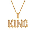 Personalized 18K Gold Plated Initial Name Pendent Iced Out Necklace Custom Rhinestone Letter Necklace