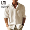 Oem New Men's Long Sleeve Shirt - Casual Button Down Top with Streetwear Cardigan Style (Breathable)