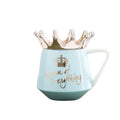 Gift Mug Set Custom Logo Crown Cups Porcelain Coffee Mugs 300ml Back to School Hand Grip