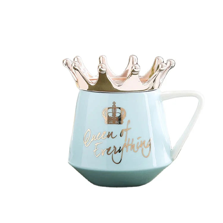 Gift Mug Set Custom Logo Crown Cups Porcelain Coffee Mugs 300ml Back to School Hand Grip