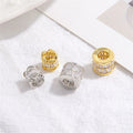 CZ8693 Big Hole Silver 18k Gold Plated CZ Baguette Tube Bar Cylinder Spacer Beads for Necklace Bracelet Jewelry Making