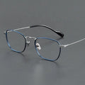2025 New Model Vintage Titanium Lightweight Full-Rim Radiation Protection Eyewear for Unisex Glasses Spectacles Blue Silver