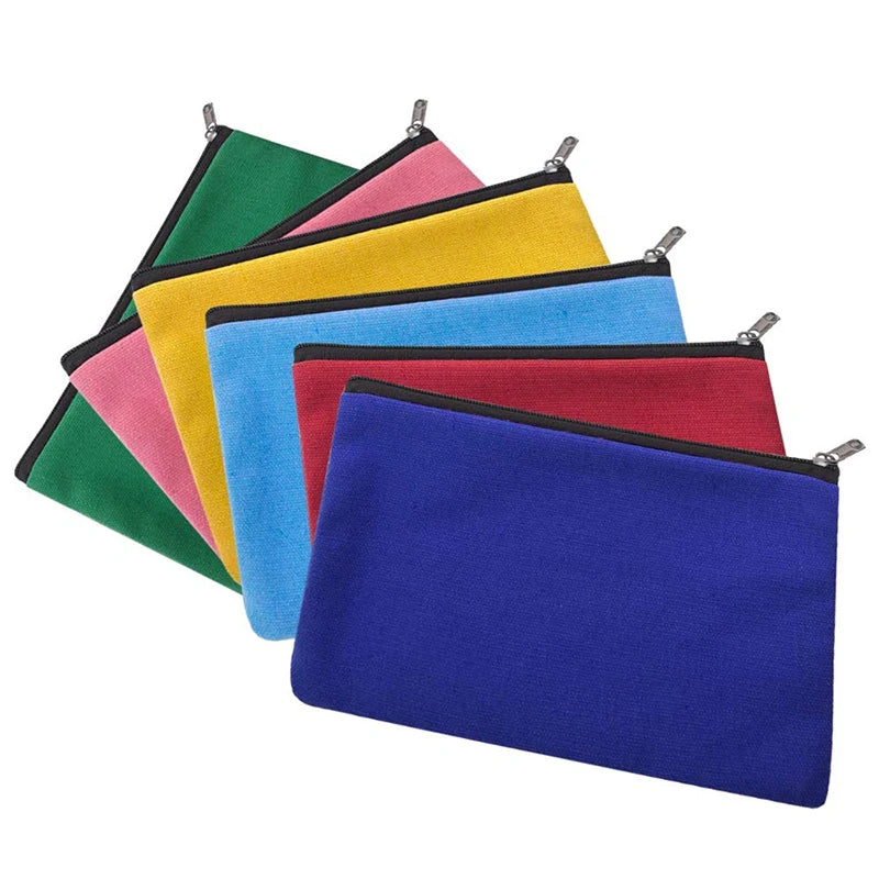 Custom Design Eco-Friendly Large Logo Printed Cotton Canvas for Organizer Zipper Pouch Travel Cosmetic Bag for Promotion