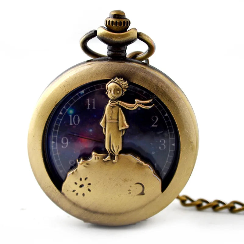 Hollow Quartz Antique Vintage Princeling Pocket Watch Zinc Alloy Case
