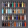 Wholesale Healing Crystal Hexagon Pointed Pendant Nature Gemstone Stone Crystal Pencil Amethyst Point Pendant Necklace