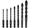 DLCC Customized Hex Shank Cross Carbide Tip Glass Drill Bits for Glass/tile/wall Drill