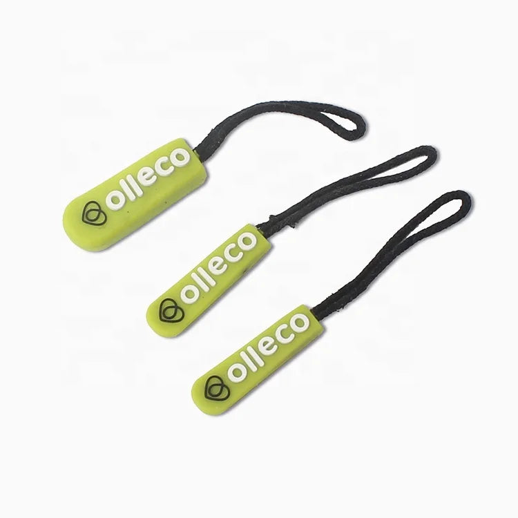 Wholesale New Design Customized Embossed 3D Logo Soft PVC Rubber Zipper Pullers for Garment