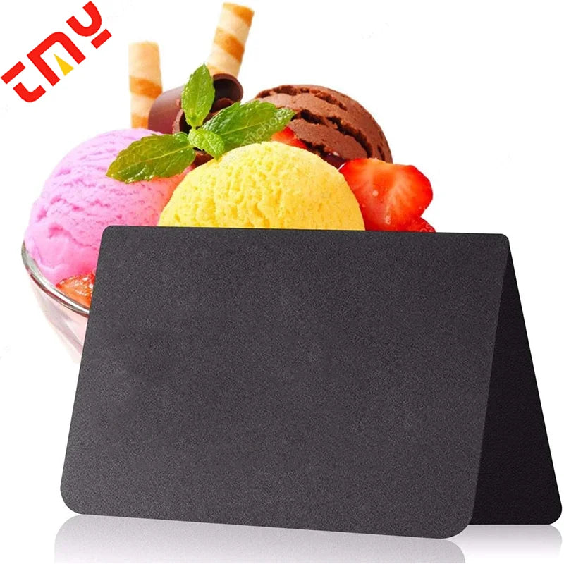 Wholesale Custom Design Plastic V Shape Black Cafe Menu Board Chalkboard Labels with Digital Printing for Table