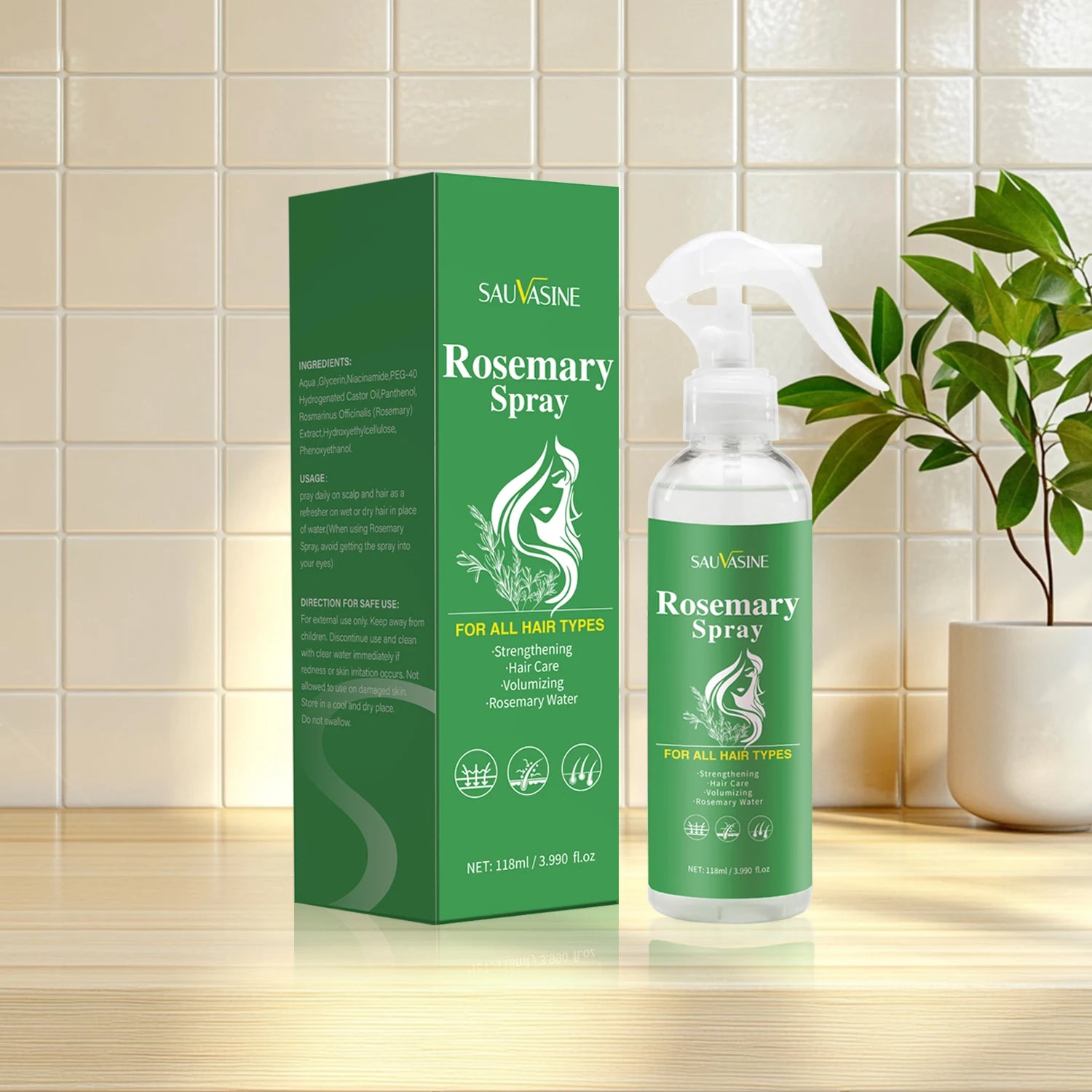 Hot Selling Organic Rosemary Hair Treatment Spray Natural Leave-On Haircare with Excellent Haircare Effects