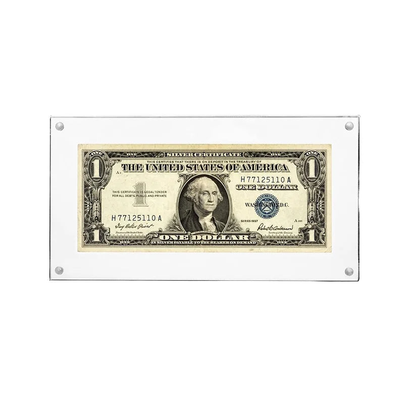 Custom Clear Acrylic BEP Pack 100 Bank Note Currency Display Holder Dollar Frame Money Case