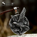 SS8-909P 2023 Unique Design 316L Stainless Steel New Arrival 316L Stainless Steel Viking Eagle Fishing Animal Both Sided Jewelry