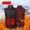 Classic Upgrade USB Electric Men's Heated Puffer Vest 2 Controls 9 Zones Heated Gilet Nylon Fabric Heating Pad Jacket
