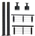 YL METAL Easy to Install Outdoor Stainless Steel Balustrade Outdoor Deck Black Cable Railing