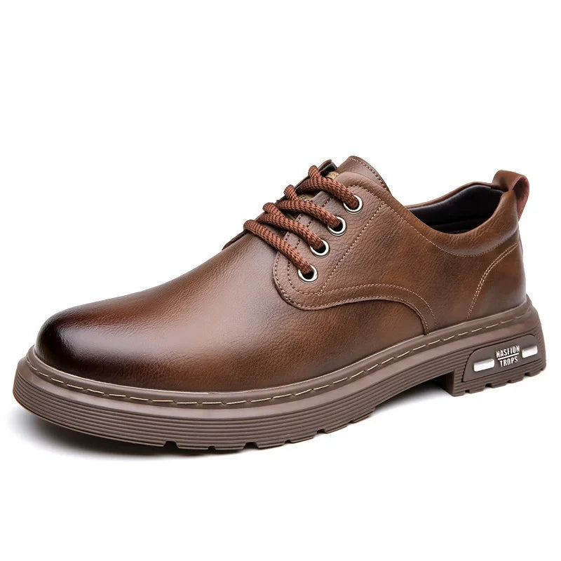 Mens Retro Work Soft Sole Comfortable Breathable PU Leather Shoes for Business Casual and Office Dress Wear Fashion Footwear