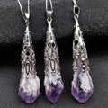 HY Welcomed Natural Irregular AmetDIYst Cluster Rough Stone Pendant Energy Healing Stone for Decoration