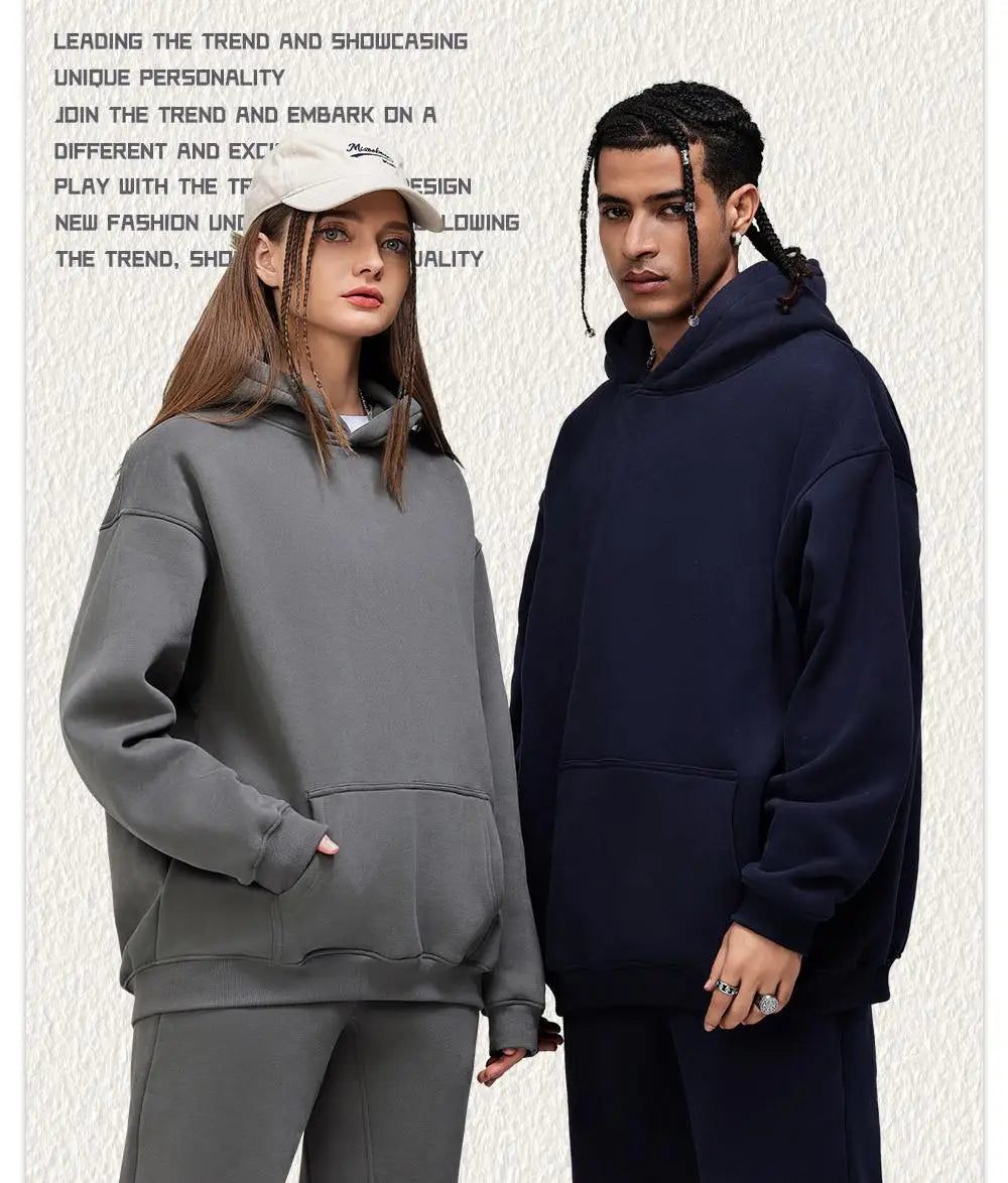 420 Gsm High Quality Heavyweight for Solid Winter Men's Tracksuits 100% Cotton Oversized Quick Dry Breathable Custom