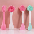 Jinke Double Side Silicone Face Mask Brush Applicator Soft Makeup Remover Tool for Nose Pore Cleaning Spa Treatment Model