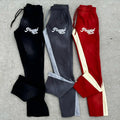 Custom Logo Sun Faded Flared Trousers OEM Heavy 100% Cotton Color Block Patchwork Embroidery Acid Wash Flare Pants