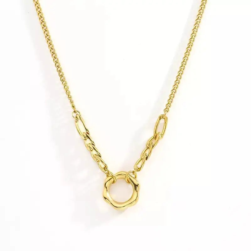 Dainty 18K Gold Plated Stainless Steel Link Chain Necklace for Women Fashionable Trendy Style for Parties and Engagements