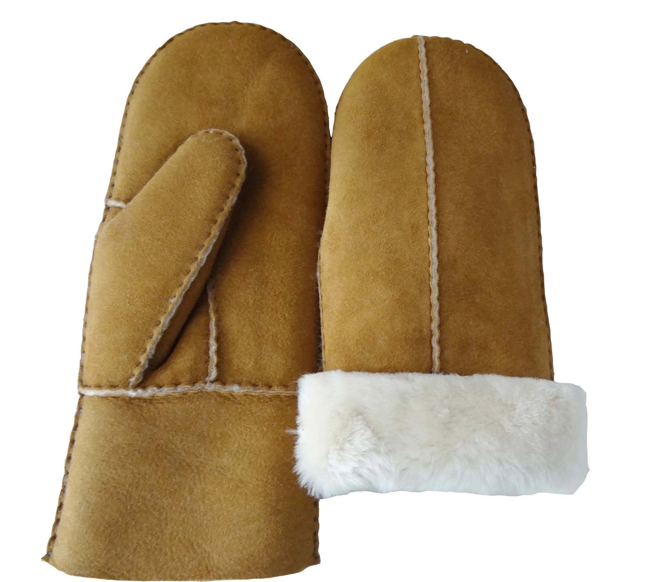 Sample Support Factory Price Merino Double Faced Sheepskin Warm Mittens