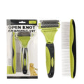 Multifunction 2 in 1 Pet  Grooming Kit Dog Double Sides Undercoat Rake Grooming Hair Brush Matel Comb
