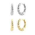 FUAMAY Wholesale 18K Gold Plated Sterling Silver Jewelry C Shape Latest Designer Sublimation Twisted Zircon Earring
