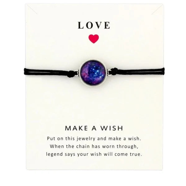 New Natural Gemstones Starry Sky Gold Charm Braided Bracelet Handmade Woven Rope Bracelet for Women