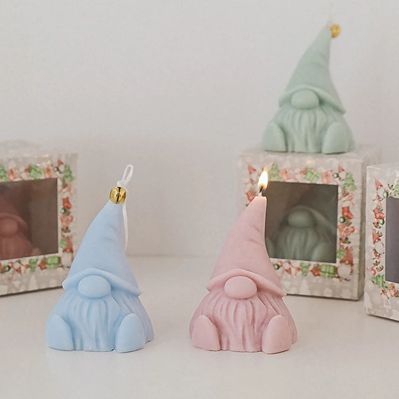 Novelty Christmas Gnome Shape Scented Aromatherapy Soy Wax Candle Party Festival Decoration Christmas Candles