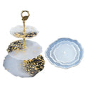 Three Tiered Serving Tray Coaster Mold Cake Dessert Stand Silicone Resin Mold Geode Epoxy Craft Casting Mold