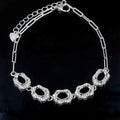 Sterling Silver 4*6mm Semi Mount Bracelet Empty Support Blank Claw Setting S925 Mountain Base Without Center Stone Inlay for DIY
