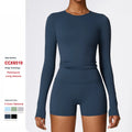 Fall Spring Fitness Wear Yoga Women Long Sleeve Patchwork Sportswear Running Shirt Athletic Gym Workout Top Gym Elasticity Wear