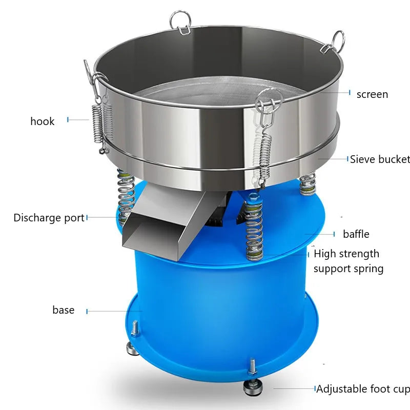 Low Noise Vibrating Screen Flour Soymilk Filter Small Vibrating Screen