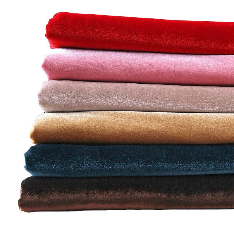Competitive Price Soft Wholesale Solid Polyester Velvet Stretch Fabric for Clothing