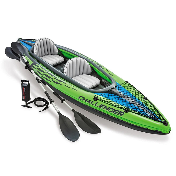 Foldable Inflatable Pvc Rubber Boat Inflatable Double Kayak 1People Fishing Boat Drifting Outdoor Assault Boat